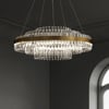 Fixedo Modern Tiered Crystal LED Chandelier in Brass Pendant Light