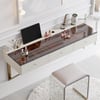 120 cm Modern White Floating Makeup Vanity (Set) with Tempered Glass Top
