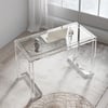 Savea 100 cm Rectangular Clear Tempered Glass Writing Desk with Acrylic Base