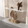 100 cm White Accent Console Table with Sintered Stone Top