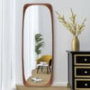 Mid-Century Rectangle Walnut Full Length Leaning Floor Mirror Wood Frame 175 cm x 50 cm