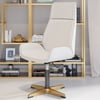 White PU Leather High Back Swivel Executive Office Chair with Adjustable Height