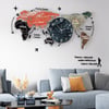 Modern 29.1" Acrylic World Map Wall Clock with Plug-In LED Display