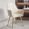 Modern Beige Velvet Dining Chair with Cushioned Seat, 2 Pieces