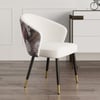 Silla de comedor Arcora de terciopelo blanco con tapizado, 4 piezas