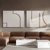 Japandi 2-Piece Abstract Wall Decor Set, 3D Art White Pendant