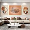 Ensemble de décoration murale abstraite géométrique moderne, 3 pièces, impression sur toile avec cadre, salon