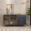 Cofab 59" Sideboard Sintered Stone Top Luxury Buffet Tempered Glass Doors in Large