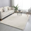 Tappeto rettangolare soffice e spesso in pelliccia sintetica di coniglio beige, 6' x 9', per soggiorno