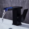 Jess Modern LED Waterfall Single Handle Brass Faucet Single Hole for Bathroom Sinks Black