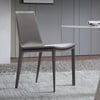 Set of 2 Modern Dining Chairs with Faux Saddle Leather Upholstery Gray