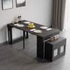 Modern 180 cm Extendable Black Wood Dining Table with Sideboard, Seats 2-4