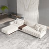 Vewal 126" L-Shaped Velvet Modular Sectional Sofa with Chaise & Ottoman