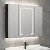32" Modern Wall-mounted LED Lighted Bathroom Medicine Cabinet Vanity Mirror with Storage