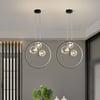 Bubi Black Pendant Light Minimalist Glass Globe LED 3-Light for Dining Room