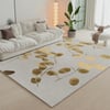 5' x 8' Modern Rectangle Area Rug with Gold Leaves Patter Nylon Rug