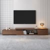 Mueble TV extensible reversible Fero 180 - 280 cm con 3 cajones - nogal