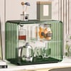 Modern 2-Tier Green & Transparent Desk Organizer Storage Rack Acrylic Adjustable Shelf