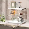 Modern 2-Tier Warm White & Transparent Storage Rack Acrylic Storage Adjustable Shelf La