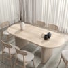 Fluve 160 cm - 200 cm Extendable Oval Whitewash Dining Table, Seats 4-6