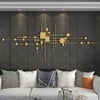 Décoration murale en métal à motifs géométriques dorés 3D de luxe de 1200 mm avec effets superposés