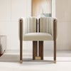 Velvet Upholstered Channel Tufted Barrel Accent Chair with Wood Legs, Set of 2