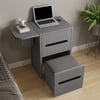 Nordic Flip Top Black Makeup Vanity Mini with Stool & Mirror