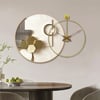 Modern Gold Round Wall Clock Canvas Art Print Decor Art with Wood Pointer