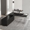 Modern 72" L-Shaped Black Standing Computer Desk with Left Hand Return