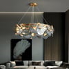 Modern 8-Light Smokey Gray Glass Chandelier with Adjustable Cables