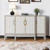 Buffet de buffet gris antique de 1500 mm avec portes, crédence sculptée à la ferme