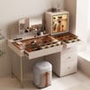 Chanor Dressing Table with Chair Mirrored Dressing Table with Jewellery Storage & Cabinet & Stool