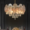 Glam 9-Light Crystal 5 Tiered Chandelier Gold Pendant Lights for Living Room