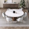 Dining Set 47.2" Mid-Century Modern Round Dining Table with 6 Chairs