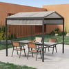 Table à manger en aluminium à hauteur réglable pour patio extérieur avec auvent convertible en table de bar