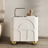 Modern White Smart Nightstand with Wireless Charger & Sintered Stone Top Bedside Table