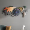 Modern 29.1" Acrylic World Map Wall Clock with Plug-In LED Display