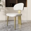 Silla de comedor moderna tapizada en cuero PU con patas de metal, 2 piezas