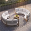 Farmhouse Curved Modular Outdoor Patio Sectional Sofa & Propane Gas Fire Pit Table