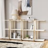 1830mm Long Low Bookshelf 2-Shelf Open Horizontal Bookcase White & Gold