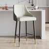 Diamic Gray PU Leather Counter Stool with Upholstered, 2 Pieces