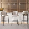 Linenic Light Grey PU Leather Bar Stool with Upholstered, 1 Piece