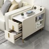 Mesa lateral estreita multifuncional moderna, alto-falante de mesa sinterizada de pedra sinterizada e porta USB