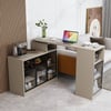57"-82" Sofa Bar Table Khaki Storage Cabinet Rotatable Behind Couch Pub Table