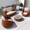 Cocaro 4-Piece Outdoor Rope Weave Sofa Set with Coffee Table in Orange