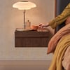 Flutura Walnut Wood 2-Drawer Floating Nightstand with Glass Top