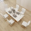 Modern Minimalist Upholstered White PU Leather Dining Chairs Gold Metal Base 8-Pieces