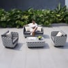Martic 4-Piece Aluminum Rope Outdoor Sofa Set with Faux Marble Coffee Table Cushion Pillow