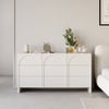 Commode Japandi, blanc crème, 1350 mm, commode Nordic Arch, armoire de rangement à 9 tiroirs