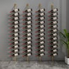 Industrial Gold Floor Wine Rack Metal 4 Piece 48-Bottle Vertical Tall Wine Rack